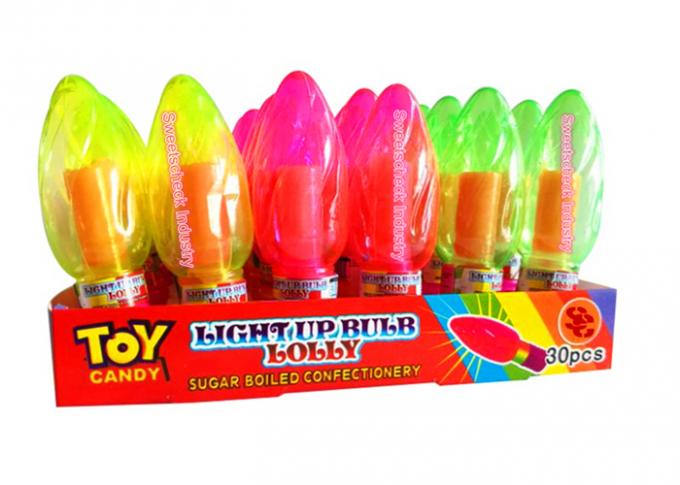 Kinder leuchten Süßigkeits-Süßigkeiten-Birnen-Form-Lutscher-Erdbeeraroma