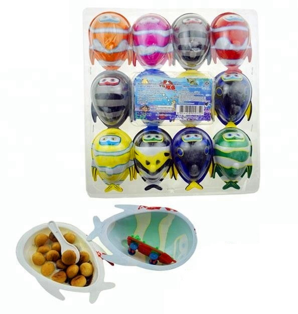Kinderverpackt reizender Schokoladen-Ei-Fisch-Form-Spaß mit Keks/Spielzeug
