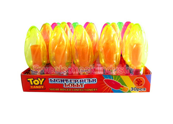 Children Fruit Flavor Flash Shining Sweet Bulb Shape Lollipop Cool Colors